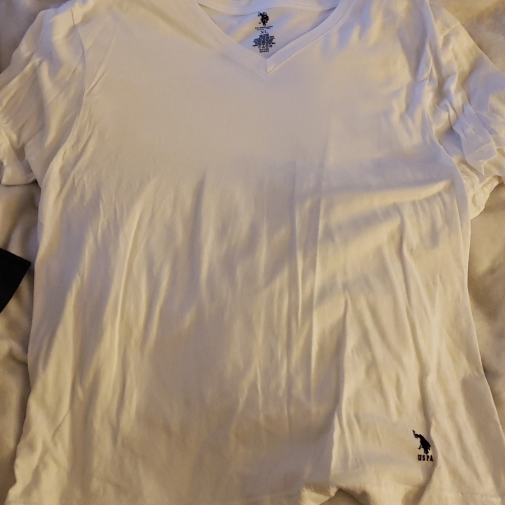 U.S. Polo Assn. White V neck T-Shirt